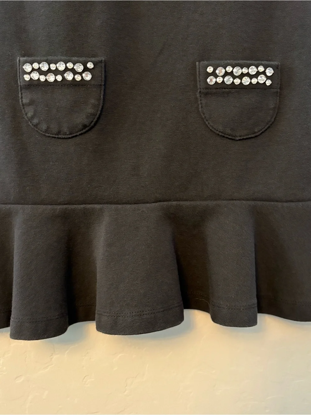 Gymboree olivia black peter pan collar rhinestone dress size 5